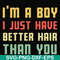 FN000395-I'm a boy I just have better hair than you svg, png, dxf, eps file FN000395.jpg