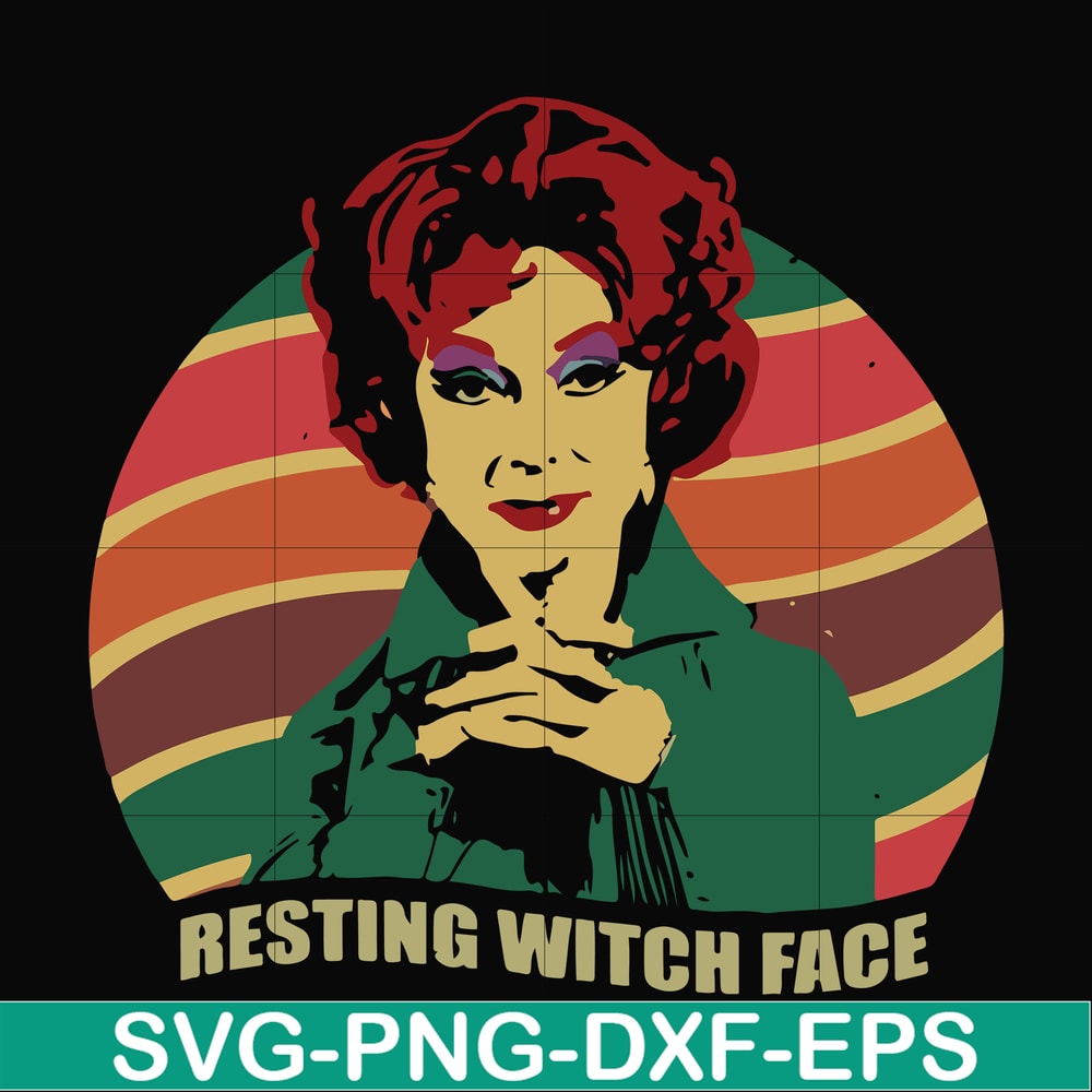 HLW24072025-Resting witch face svg, halloween svg, png, dxf, eps digital file HLW24072025.jpg