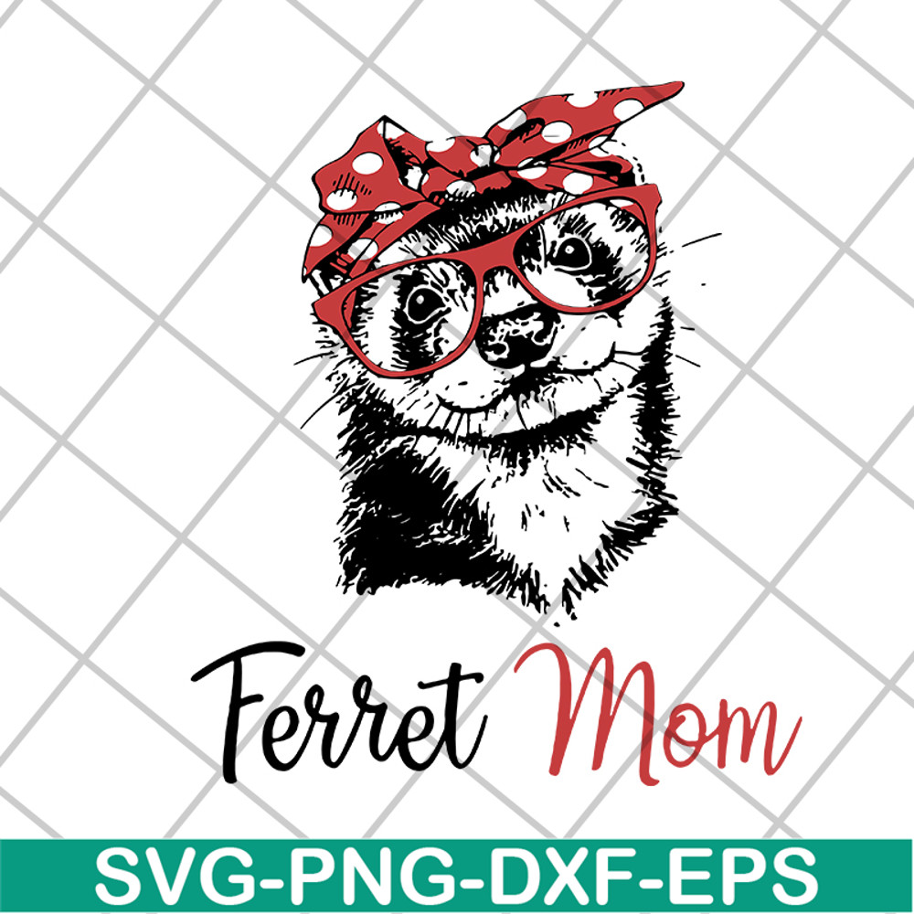 MTD1702109-Ferret mom svg, Mother's day svg, eps, png, dxf digital file MTD1702109.jpg
