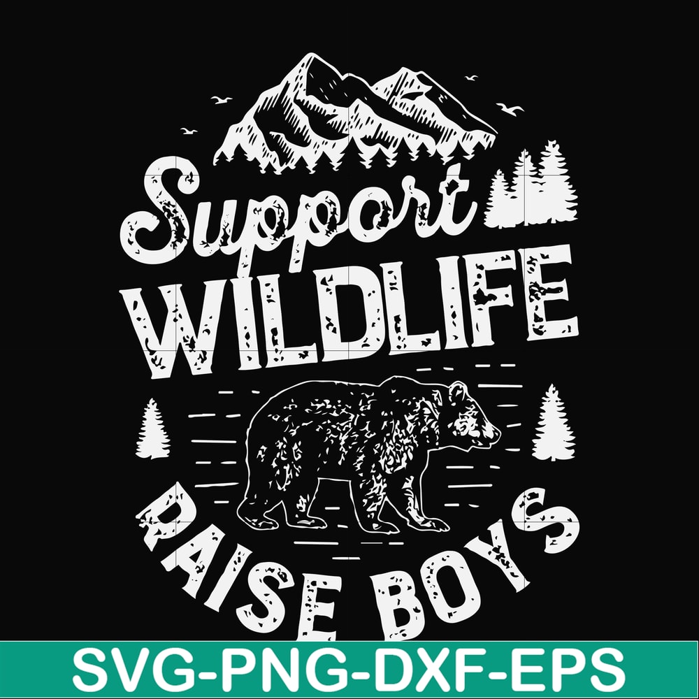 FN000673-Support wildlife raise boys svg, png, dxf, eps file FN000673.jpg