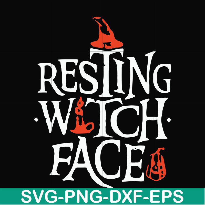 HLW24072020-Resting witch face svg, halloween svg, png, dxf, eps digital file HLW24072020.jpg
