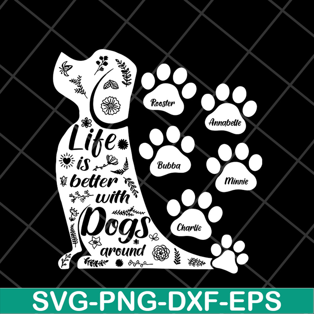 MTD08042105-life a with dogs svg, Mother's day svg, eps, png, dxf digital file MTD08042105.jpg