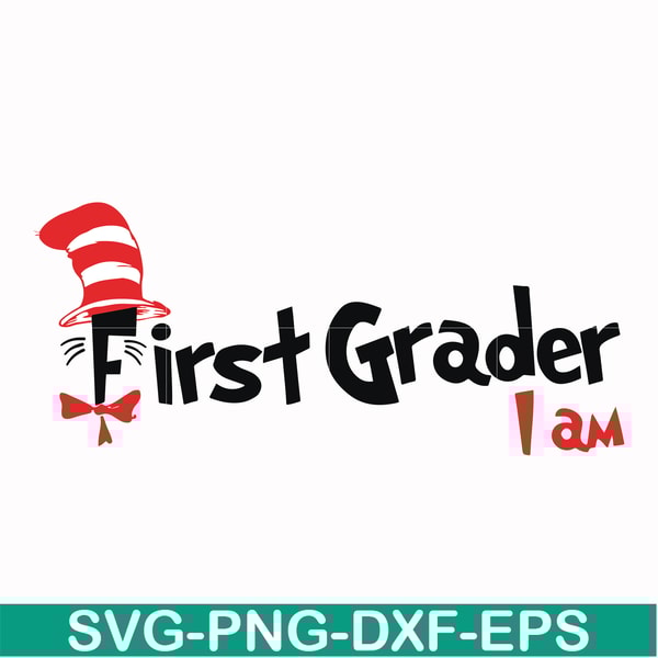 DR00068-First grader I am svg, png, dxf, eps file DR00068.jpg