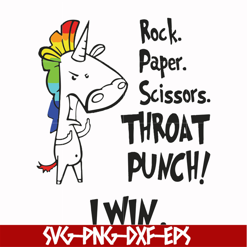 FN000367-Rock paper scissors throat punch I win svg, png, dxf, eps file FN000367.jpg