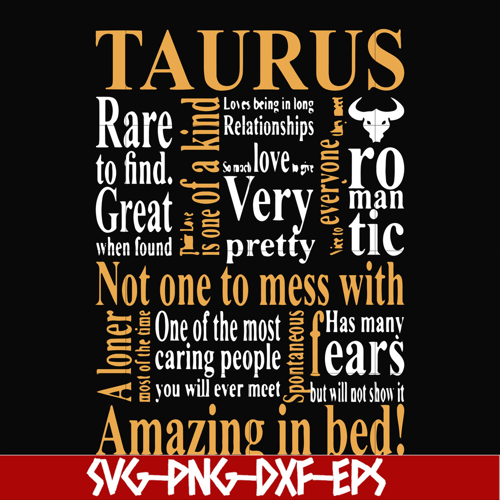 FN000375-Taurus rare to find not one to mess with amazing in bed svg, png, dxf, eps file FN000375.jpg