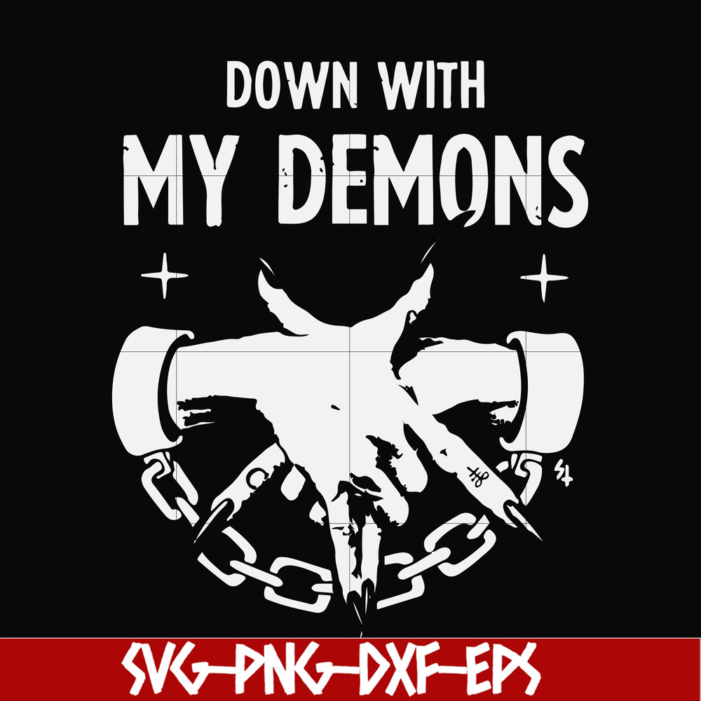 FN000696-Down with my Demons svg, png, dxf, eps file FN000696.jpg