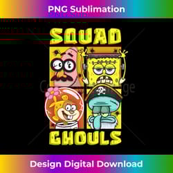 mademark x spongebob squarepants - spongebob patrick squidward sandy halloween squad ghouls fun long sleeve - timeless png sublimation download - pioneer new aesthetic frontiers