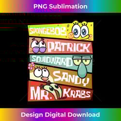 mademark x spongebob squarepants - spongebob patrick squidward sandy mr krabs spongebob fans long sleeve - innovative png sublimation design - elevate your style with intricate details