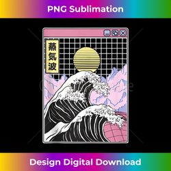Kanagawa Wave Japan Digital Landscape Kawaii Anime Vaporwave Tank Top - Sleek Sublimation PNG Download - Reimagine Your Sublimation Pieces
