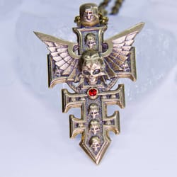 brass inquisitorial rosette ordo malleus from warhammer 40k world