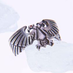 Warhammer 40K Imperial Aquila Ring with Cubic Zirconia