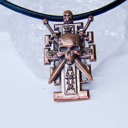 Pure Copper Ordo Xenos Insignia with Skull and Crossed Swords