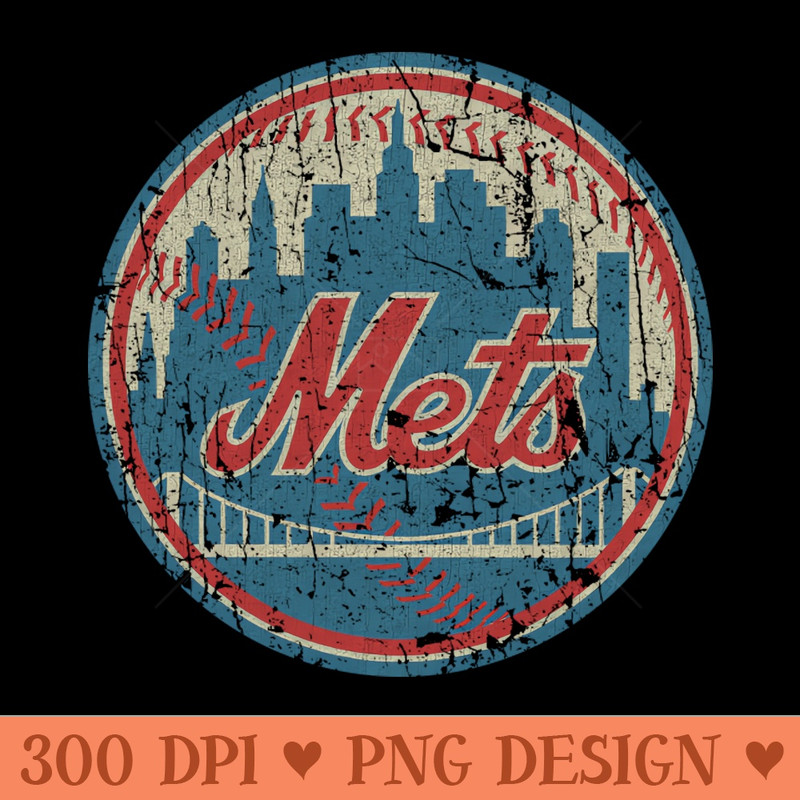 VINTAGE RETRO STYLE - NY METS BASEBALL 70S - PNG File Download - Good Value