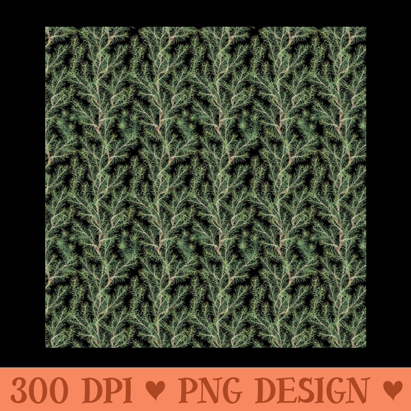 Evergreen Pattern Decoration - Digital PNG Art - Customer Support