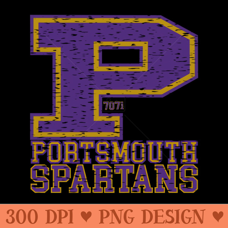 Vintage Portsmouth Spartans - Sublimation PNG Designs - High Quality 300 DPI