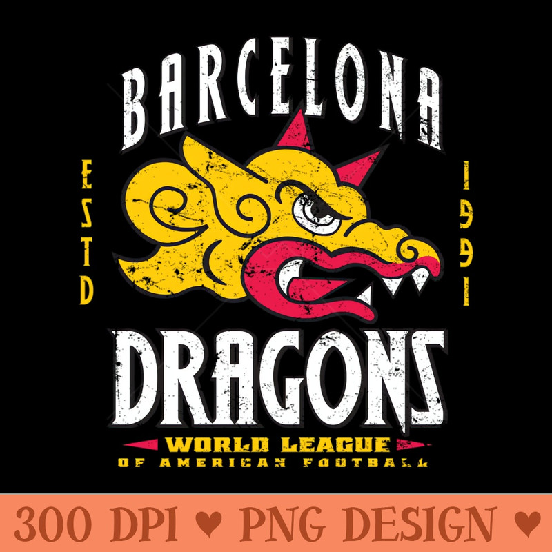 Barcelona Dragons - Downloadable PNG - Unique