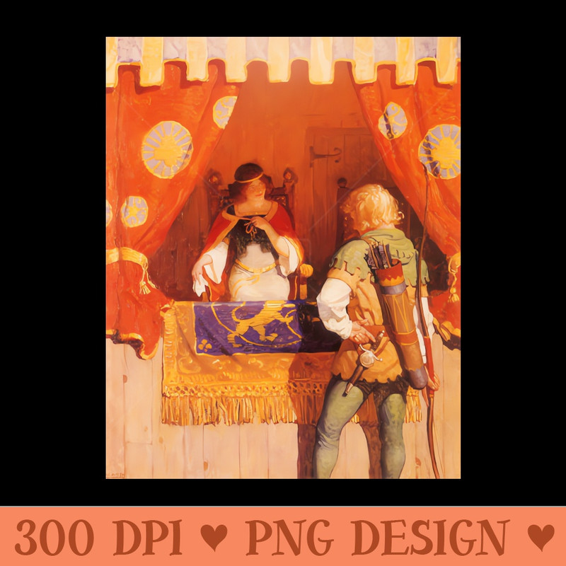 Robin Hood Meets Maid Marian by NC Wyeth - PNG Illustrations - Flexibility