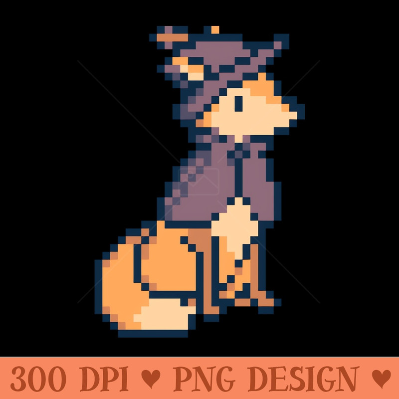 Cute Fox Robin Hood Pixel Art - PNG Printables - Good Value