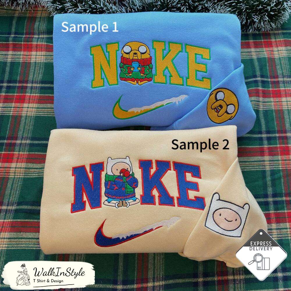 Finn And Jake Nike Embroidered Sweatshirts, Nike Embroidery Matching - Viralustee.jpg