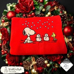 snoopy christmas gratitude embroidered sweatshirt