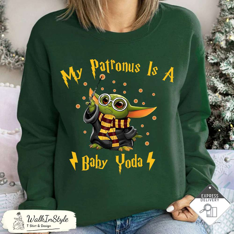 Harry Potter My Patronus Is A Baby Yoda Star Wars Sweatshirt - Viralustee.jpg