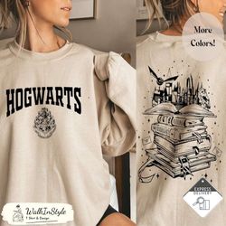 magical wizard castle unisex crewneck sweatshirt, witch shirt, cute comfy wizard book lover pullover sweatshirt