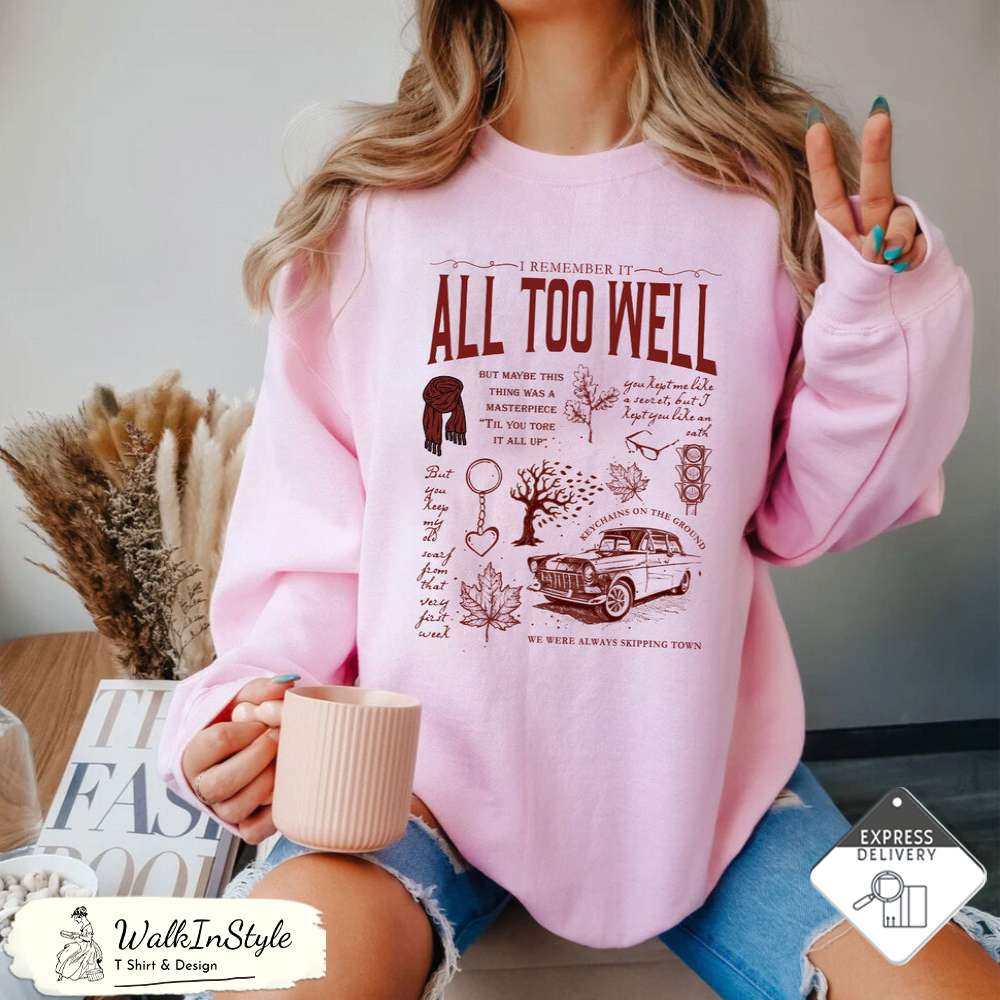 Red Scarf I Remember It All Too Well Sweatshirt, All Too Well Lyric Hoodie, - Viralustee.jpg