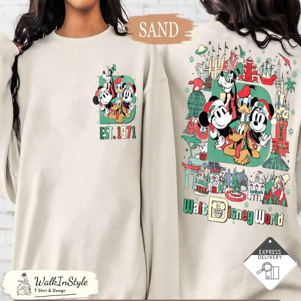 Retro Walt Disney World Mickey Christmas Shirt - Viralustee.jpg