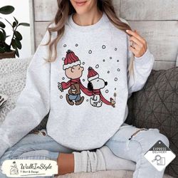 the peanuts snoopy charlie woodstock christmas sweatshirt