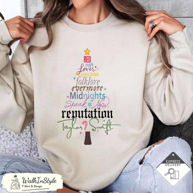 Vintage Christmas Taylors Version Album Christmas Tree Sweatshirt, Taylor Swift Album Sweatshirt - Viralustee.jpg