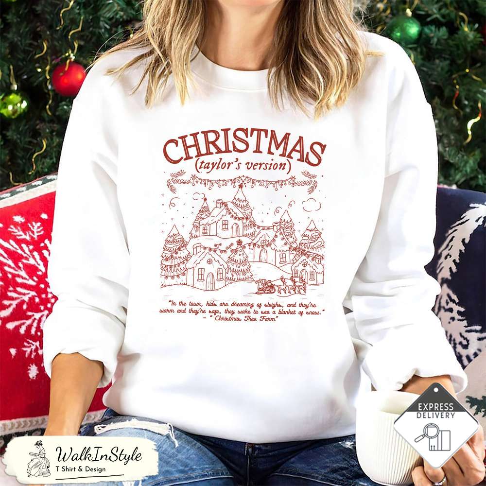 Vintage Christmas Tree Farm Taylors Version Sweatshirt, Merry Swiftmas Sweatshirt - Viralustee.jpg