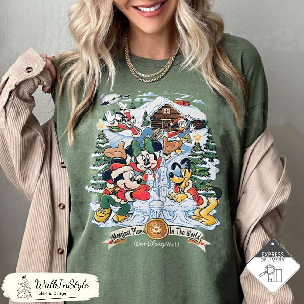 Vintage Disney Mickey Minnie Christmas Shirt - Viralustee.jpg