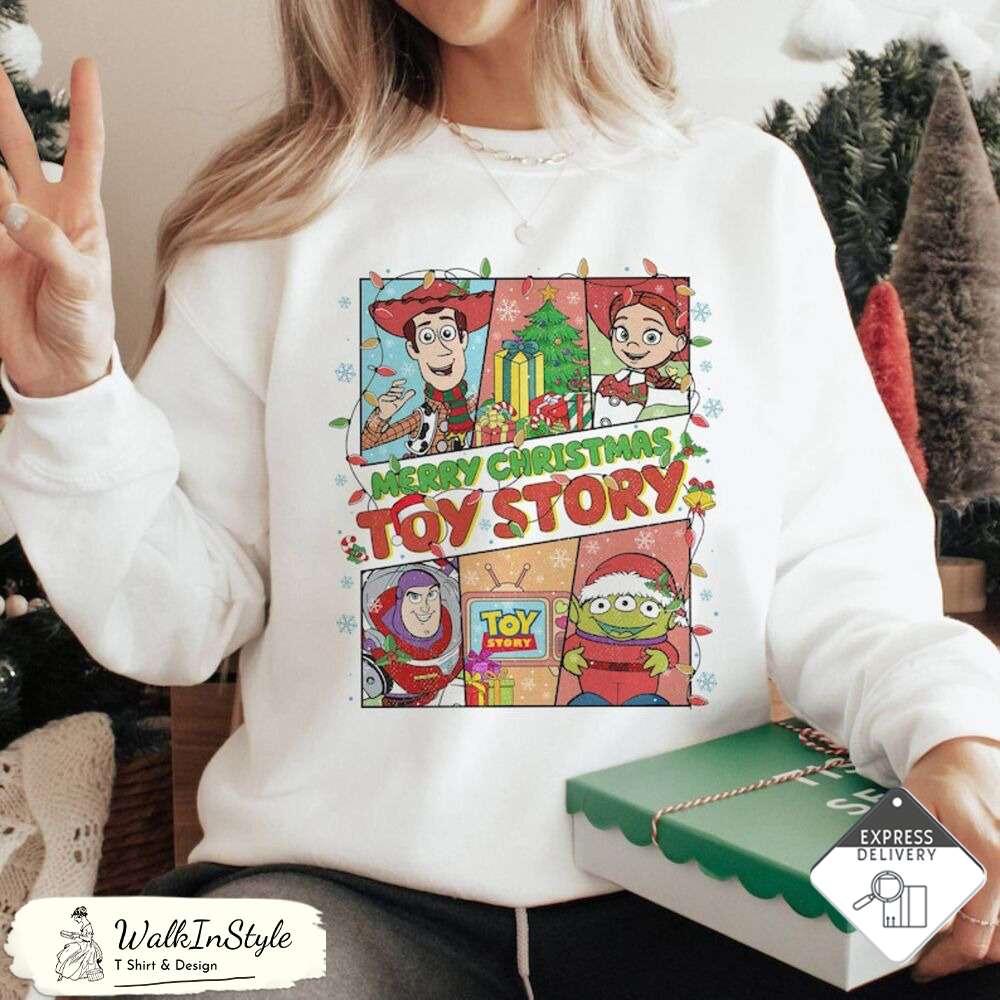 Vintage Disney Toy Story Disneyland Christmas Sweatshirt - Viralustee.jpg
