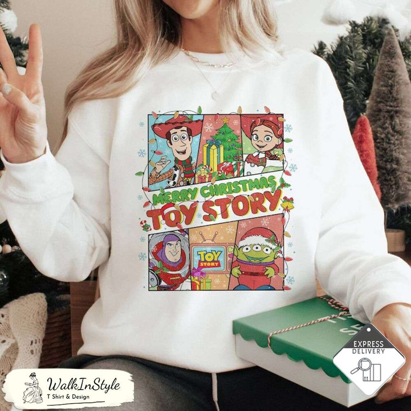 Vintage Disney Toy Story Disneyland Christmas Sweatshirt - Viralustee.jpg
