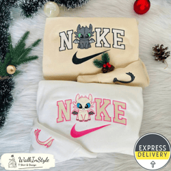 cheap toothless night fury and light how to train your dragon disney nike embroidered matching shirt