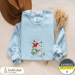 christmas snoopy embroidery sweatshirt