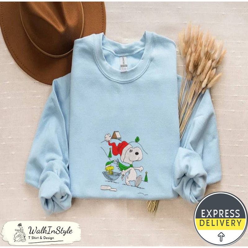 Christmas Snoopy Embroidery Sweatshirt - Viralustee.jpg