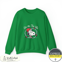 snoopy xmas embroidered sweatshirt