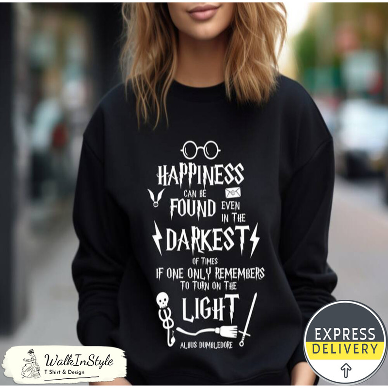 Vintage Harry Potter Happiness Can Be Found Light Sweatshirt, Wizard School Sweater - Viralustee.jpg
