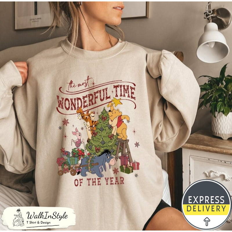 Winnie The Pooh Christmas Tree Sweatshirt - Viralustee.jpg