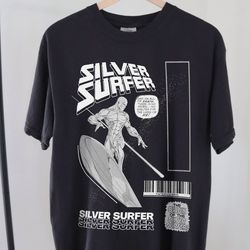 90s styled the silver surfer shirt, silver surfer t-shirt, comic book t-shirt, retro shirt