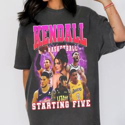 90s vintage kendall starting five shirt loahaddian kendall jenner team shirt, kendall starting five tee