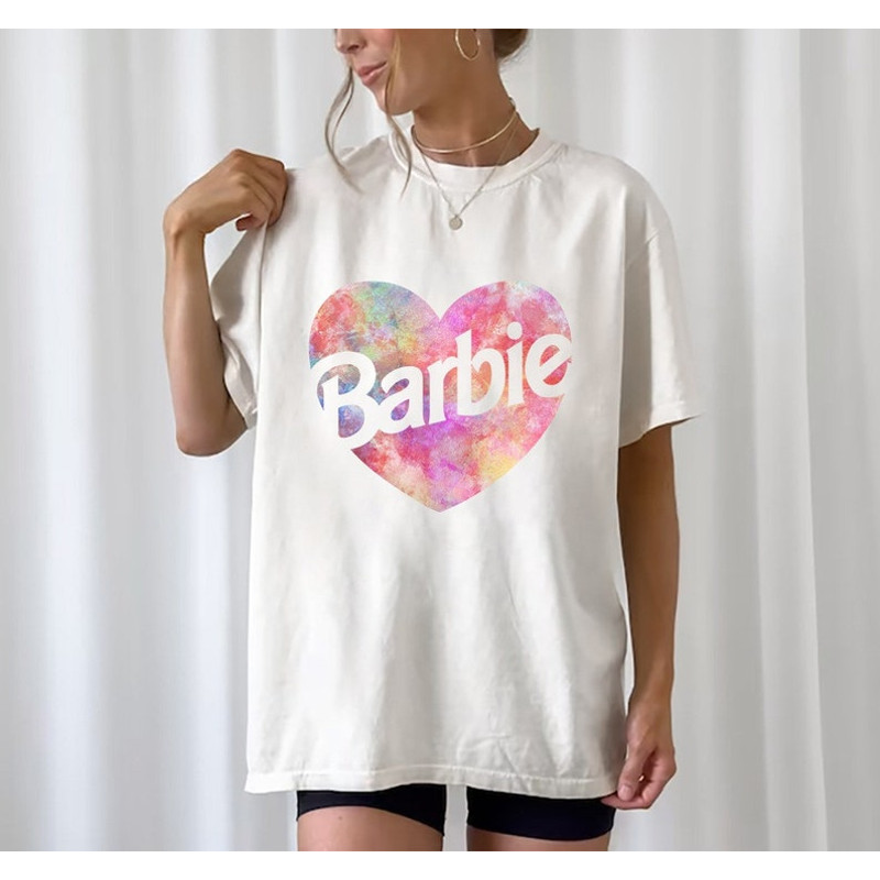 Barbie Watercolor Shirt, Barbie Heart Shirt, Barbie 2023, Barbie Dream House, Barbie Land, Barbie Cheetah, Come On Barbie.jpg