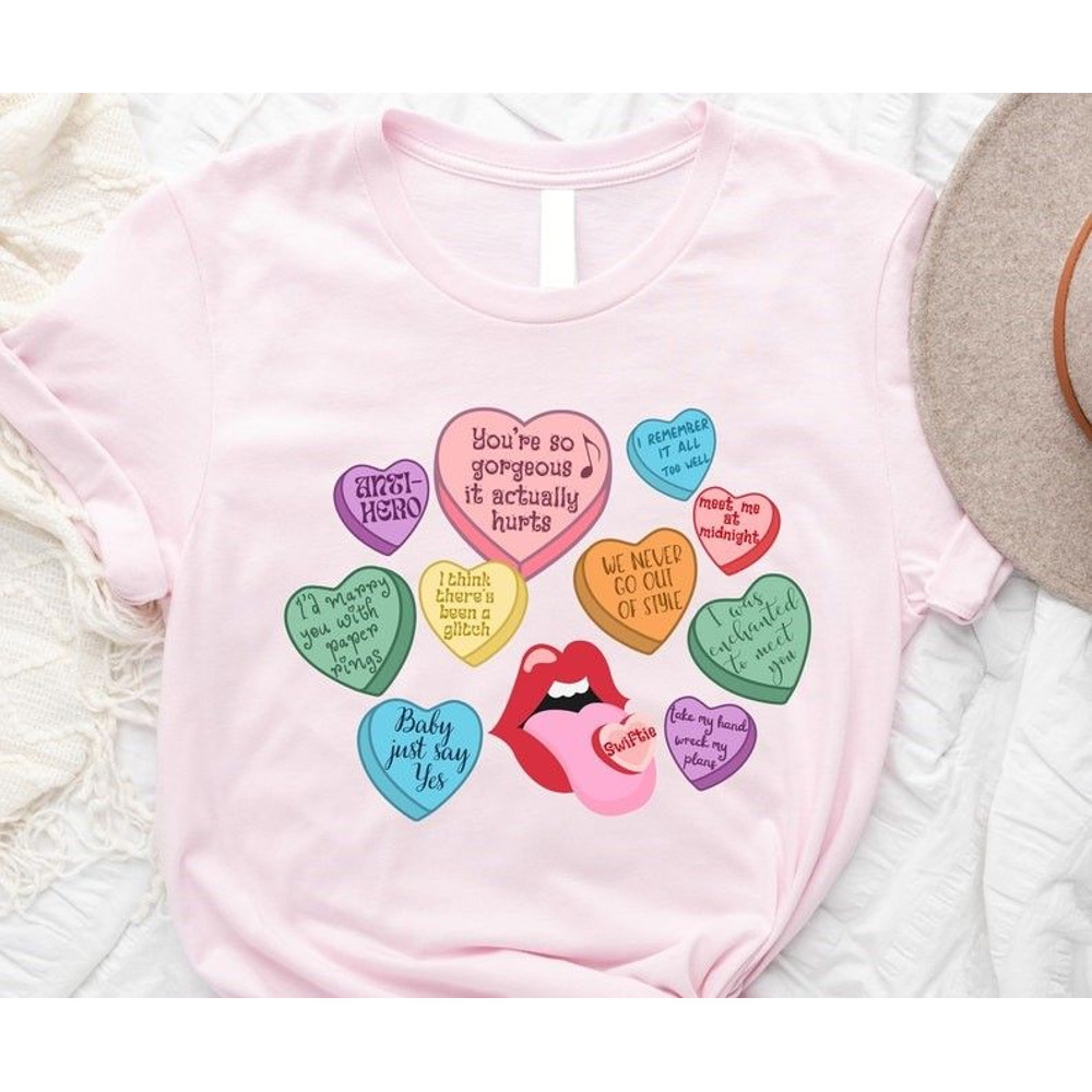 Candy Hearts T-shirt, Taylors Version Valentines Sweatshirt, Swiftie Funny Quotes Shirt, Love Quotes Hoodie, Trendy Shirts, Valentine Day.jpg