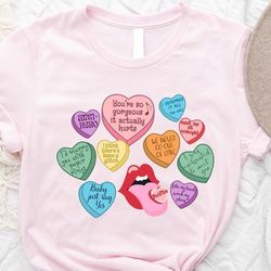 Candy Hearts T-shirt, Taylors Version Valentines Sweatshirt, Swiftie Funny Quotes Shirt, Love Quotes Hoodie, Trendy Shir