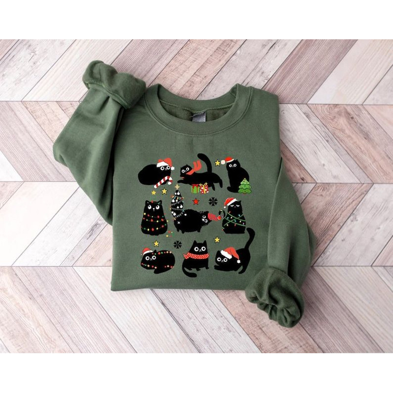 Christmas Black Cat Sweatshirt, Black Cat Christmas Shirt, Cat Lover Gift, Cat Mom Sweater,Xmas Gift, Holiday Hoodie, Kitten Christmas Shirt.jpg
