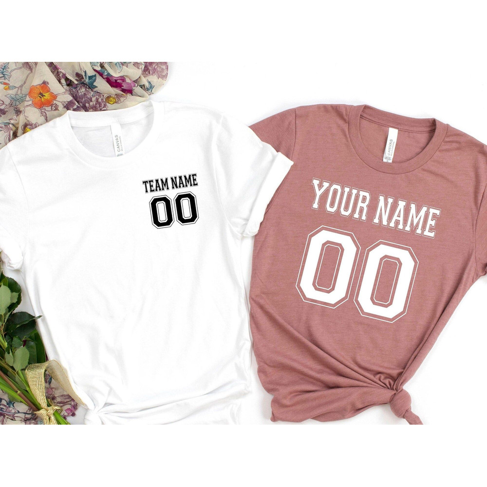 Customized Sports T-Shirt, Name and Number, Customize Shirt, Sports Team Shirts, Dad Gift, Gift Idea, Your Own Writing, Personalized custom.jpg