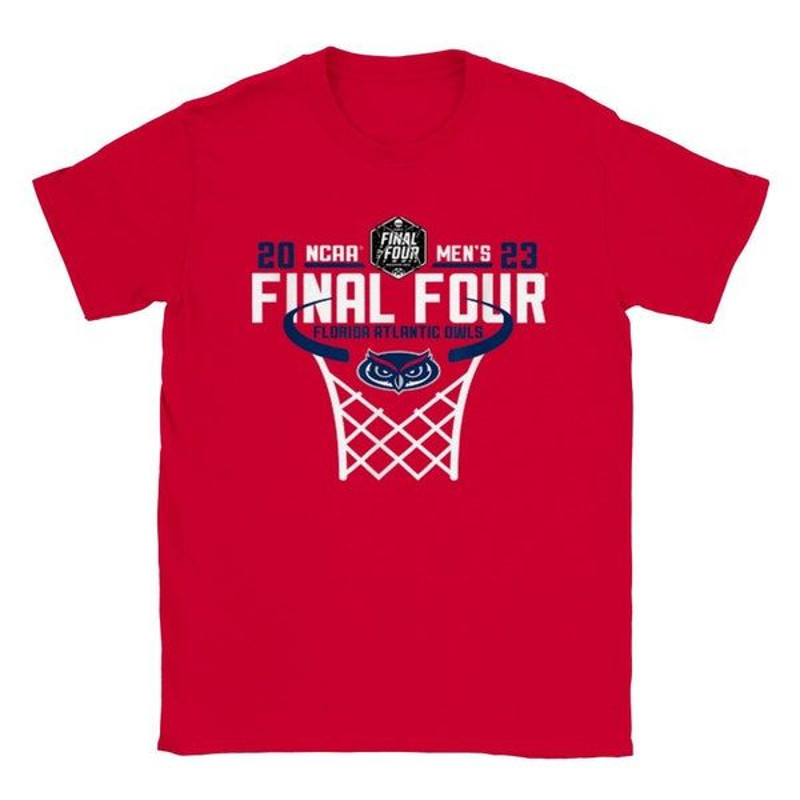 Florida Atlantic Owls Final Four 2023 Basketball Net Red T-Shirt.jpg