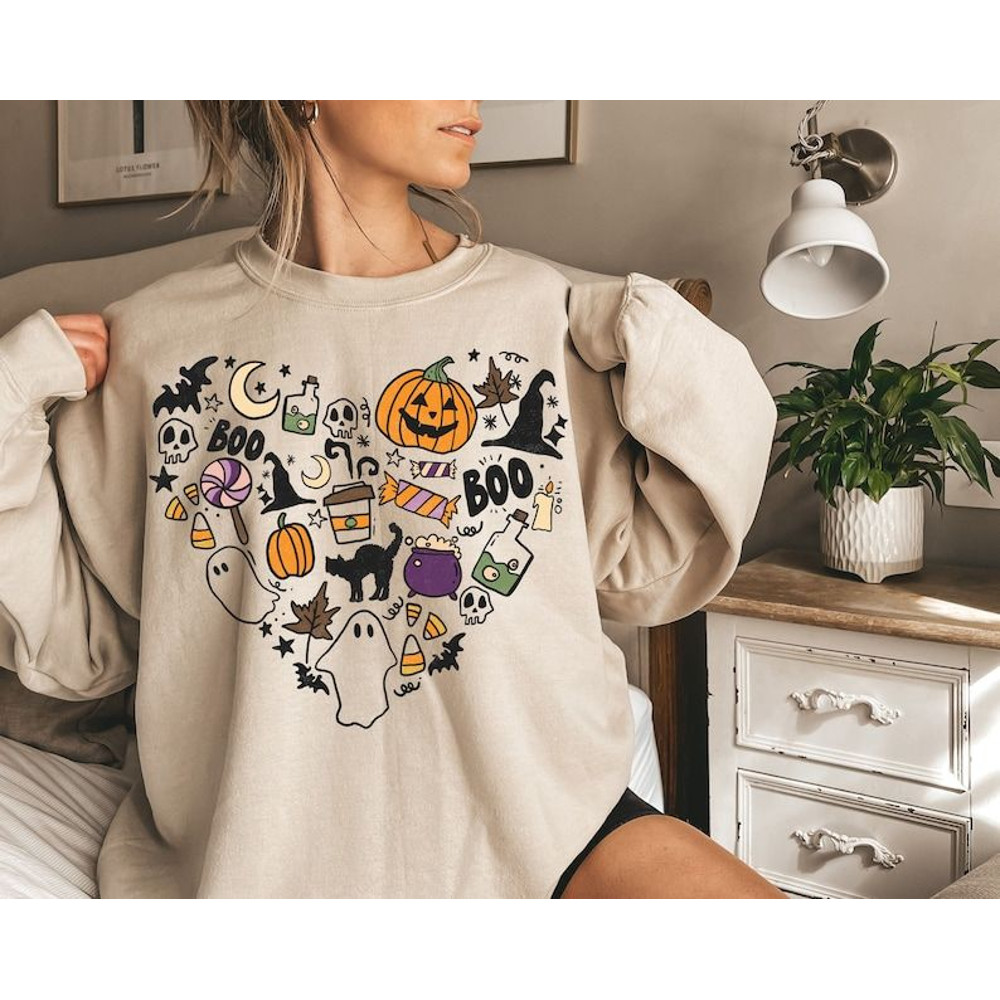 Halloween Teacher Sweatshirt Halloween Party Autumn Pumpkin Boo Crewneck Spooky Sweatshirt and Hoodie Pumpkin Sweatshirt Halloween Gift.jpg