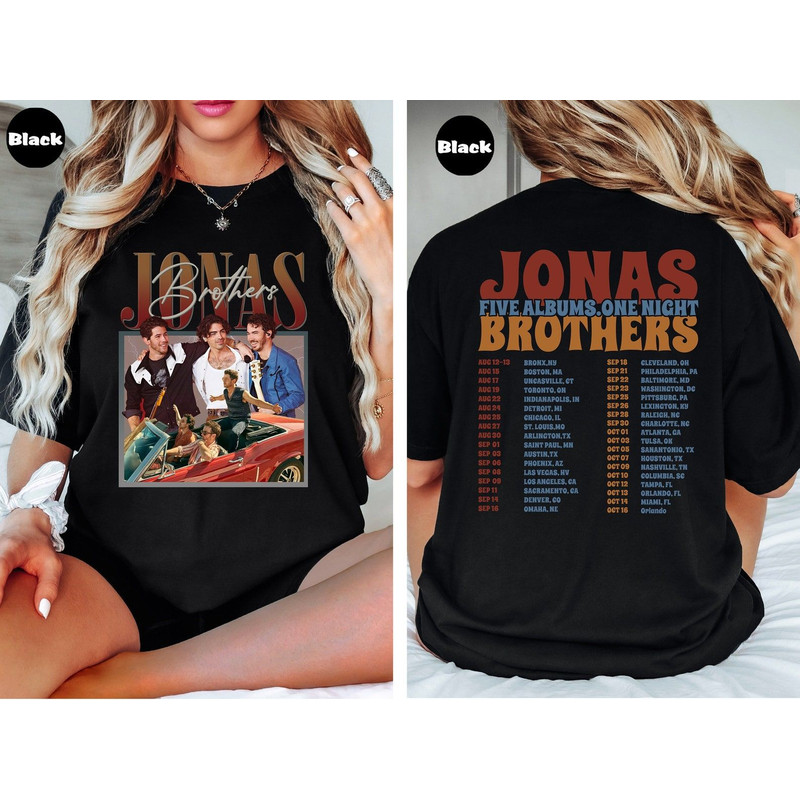 Jonas Brothers Vintage T-shirt, Jonas Five Albums One Night Tour Shirt, Jonas Brothers 2023 Tour Sweatshirt, 90's Jonas Hoodie, Concert Tee.jpg